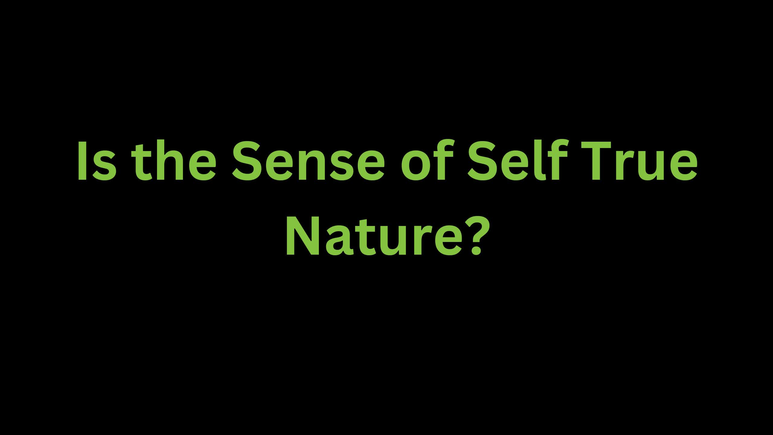 You are currently viewing Is the sense of self true nature?