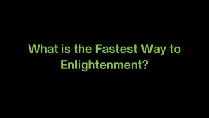 Read more about the article What is the Fastest Way to Enlightenment?