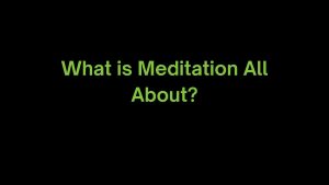 Read more about the article What is Meditation All About?